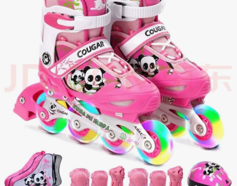 自提 美洲狮儿童粉色溜冰鞋 S码,适合...