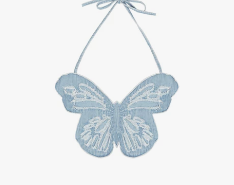 欧美辣妹蝴蝶设计感小众挂脖吊带背心女夏季外...