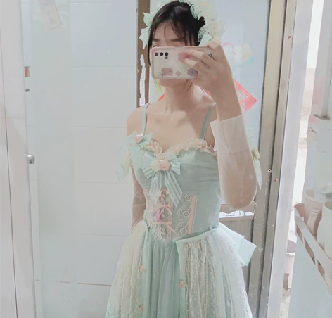 伯爵夫人家的朝花夕拾洛丽塔，M码，浅绿色，...