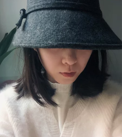 羊毛盆帽女士帽礼帽搭配,全羊毛的,这顶面料...
