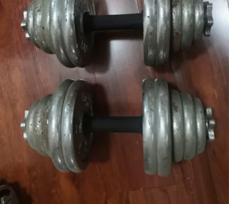 哑铃2副，150元和90元，小的8kg，大...