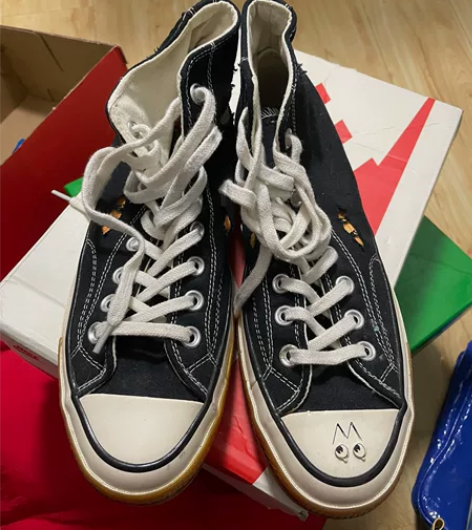 全新高帮匡威*Dr woo 破坏水晶撕裂帆...