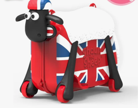 小羊肖恩旅行箱 儿童可坐行李箱 骑行玩具车...