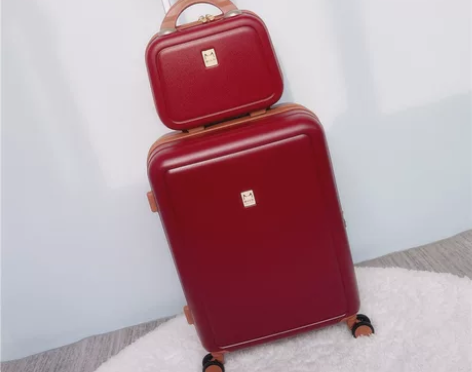 日本HINOMOTO静音红色行李箱结婚陪嫁...