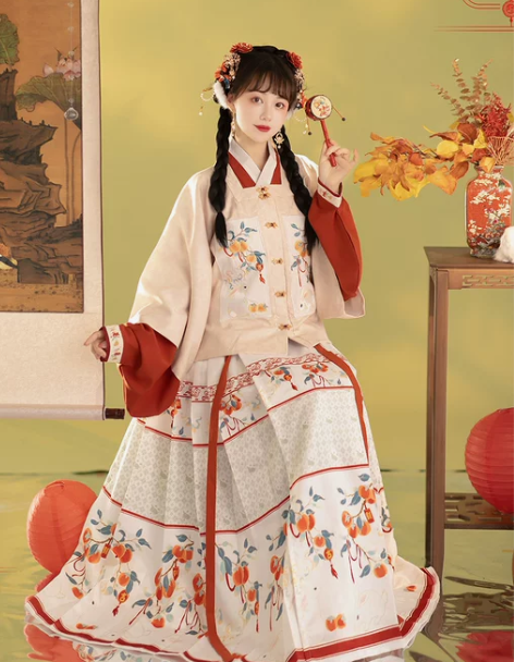 吉吉兔 原创明制汉服女改良马面裙加厚中国风...