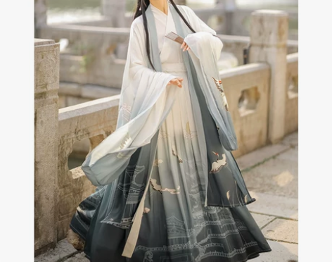 滕王阁汉服女正品原创中国风晋制白菜全套齐腰...