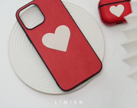 里面LM爱心定制真皮适用于苹果手机123p...