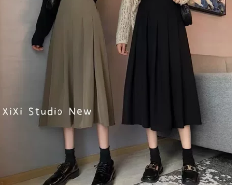 棕色百褶裙半身裙 A字裙 梨型身材闭眼入 ...