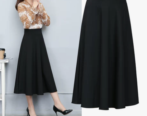 2020春秋新款韩版半身裙 中长款高腰A字...