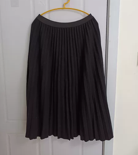 正品森马冬季女子半身百褶裙，黑色L码（16...