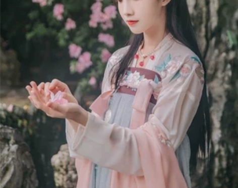 汉服女小个子仙气花怜语古风襦裙古装汉服飘逸...