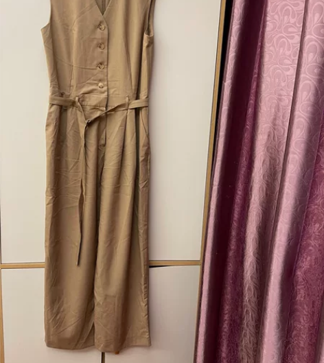欧洲站高级西装料连体裤女新款夏季气质V领宽...