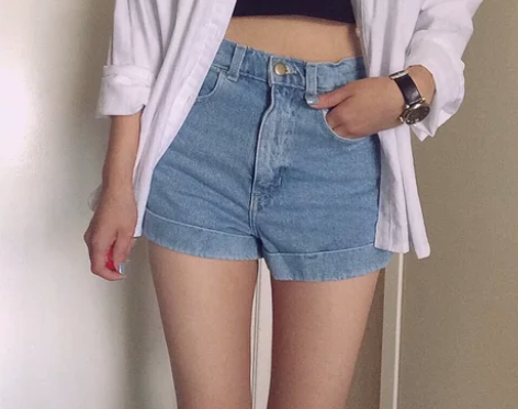 牛仔短裤女高腰2022夏季新款美式复古a字...