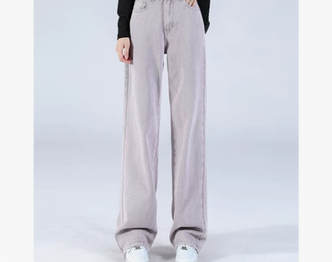 ?【狂欢价】哲娜纯做旧紫色牛仔裤女2022...