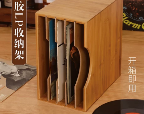 巨阳黑胶唱片架古典怀旧LP唱片收纳架黑胶碟...