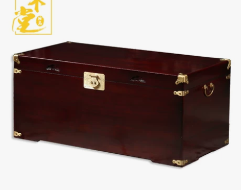 全香樟木箱子实木储物衣箱红木色婚嫁箱结婚嫁...