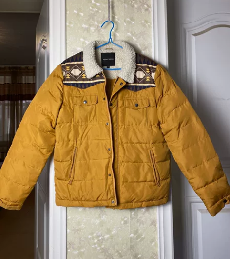 男士羽绒服 美特斯邦威的 适合150斤以...