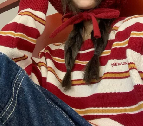 【圣诞味很冲】圣诞节红色羊羔毛女巫帽抽绳显...