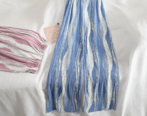 5075面条裤chic港味小众复古扎染晕染...