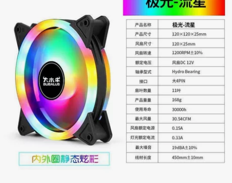 BUBALUS/大水牛 流星机箱散热风扇电...