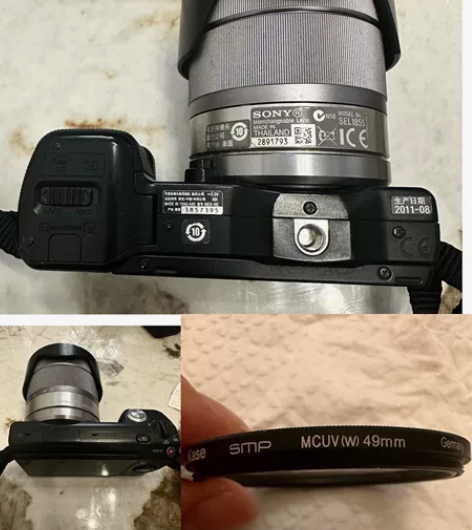 家用索尼sony微单照相机，带外置闪光灯，...