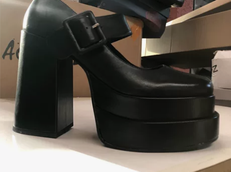 欧美高跟防水台真皮大码女玛丽珍女鞋美码10...