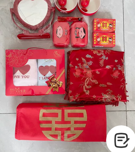 【包邮】：结婚婚庆物品套件 1个心形镜子2...