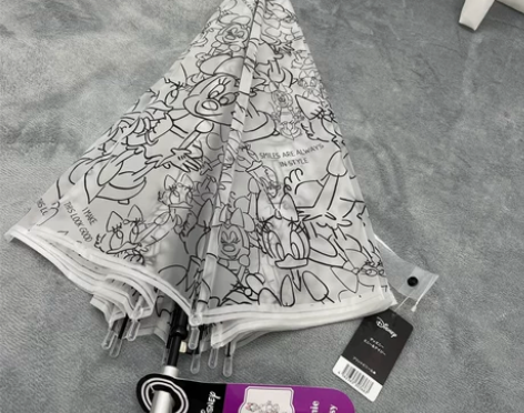 出口原单卡通米奇伞直骨伞自动伞环保涂画鸭线...