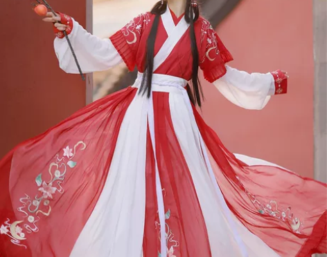 海棠汉服中国风晋制古装齐腰交领襦裙女正品原...