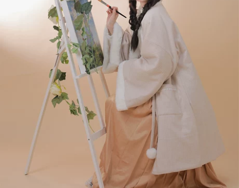 出 五五年原创汉服女【冬日】披袄加绒秋冬马...