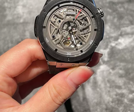 闲置 Rarone雷诺双子星镂空机械表男全...