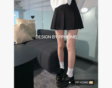 PPHOME校园时代~四季网球短裙可爱宽百...