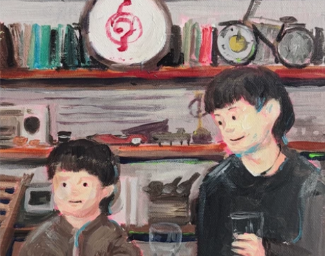 《赵雷》 小酒馆油画板20*20厘米无装裱...