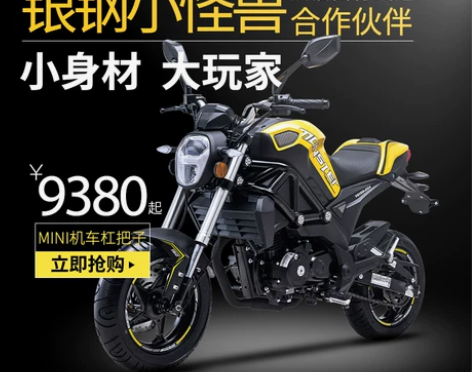 银钢摩托车 小怪兽可上牌燃油整车女生机车国...