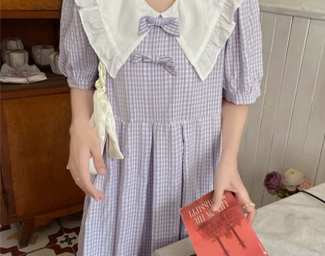 ?少女裙子夏装2022新款学院风初高中学生...