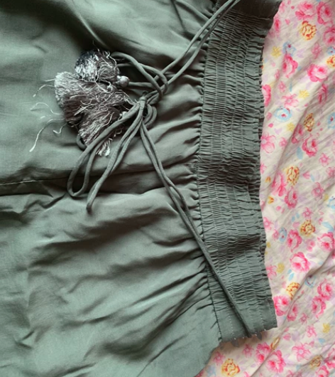 文艺复古【荷风微摆】100支细苎麻系带阔腿...