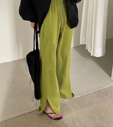 ?现货 韩国正品 22年春洋气开叉高腰休闲...