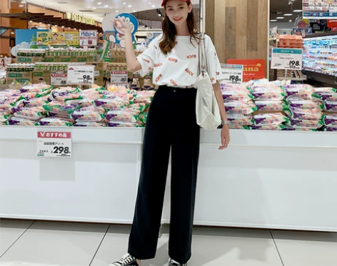 ?MG小象宽松休闲裤女2019新款秋高腰垂...