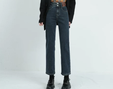 牛仔裤 牛仔长裤里歌曼直筒宽松女2022年...
