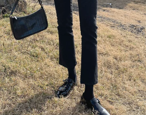 七分王炸微喇牛仔裤女小个子显高八分小黑裤2...