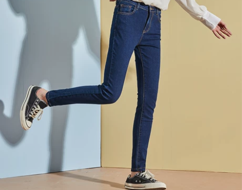 唐狮秋季新款高腰牛仔裤女显瘦紧身弹力小脚裤...