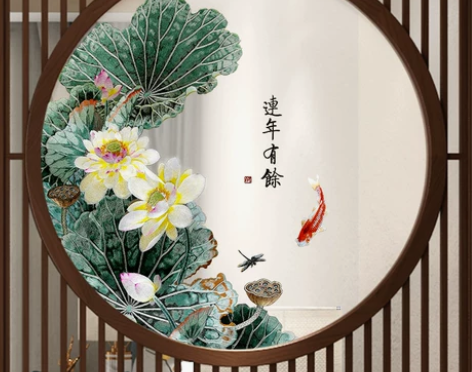 刺绣画 屏风双面绣画芯精品刺绣花鸟山水牡丹...