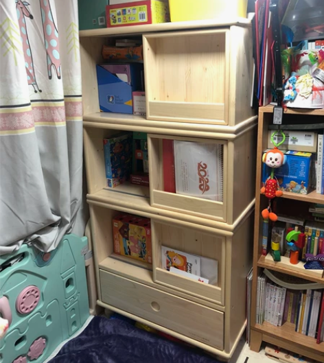 康朴乐海明威儿童书柜,3层带底抽款,很能装...