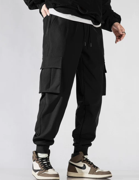 工装裤子男春秋款宽松束脚潮牌秋冬季加绒加厚