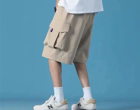 日系潮牌bf工装短裤男夏季薄款外穿宽松多口...