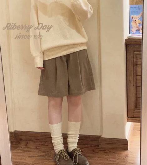 【全新带吊牌】复古做旧 薄灯芯绒 纯色 宽...