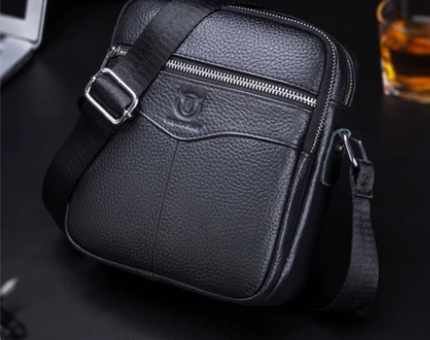 牛船长真皮男单肩包牛皮斜挎包休闲潮流网红挎...