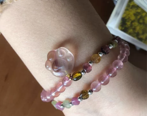 苹果相机排 白水体草莓晶碧玺萤石猫爪 双圈...