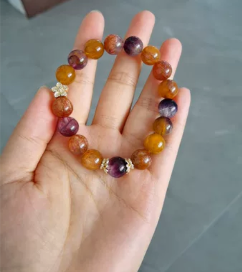 黑金萤石手串 10+咪 一款配色超级特别的...