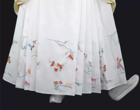 兰若庭汉服 绣花 印花 仿孔府花鸟裙 百搭...